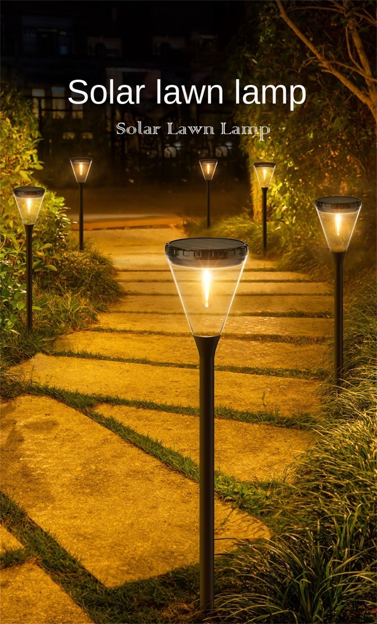 Solar-Powered Outdoor Garden Lights – Auto Dusk-to-Dawn Waterproof Stake Lights, High-Brightness IP65 for Lawn, Villa, Landscape & Pathway Decoration
