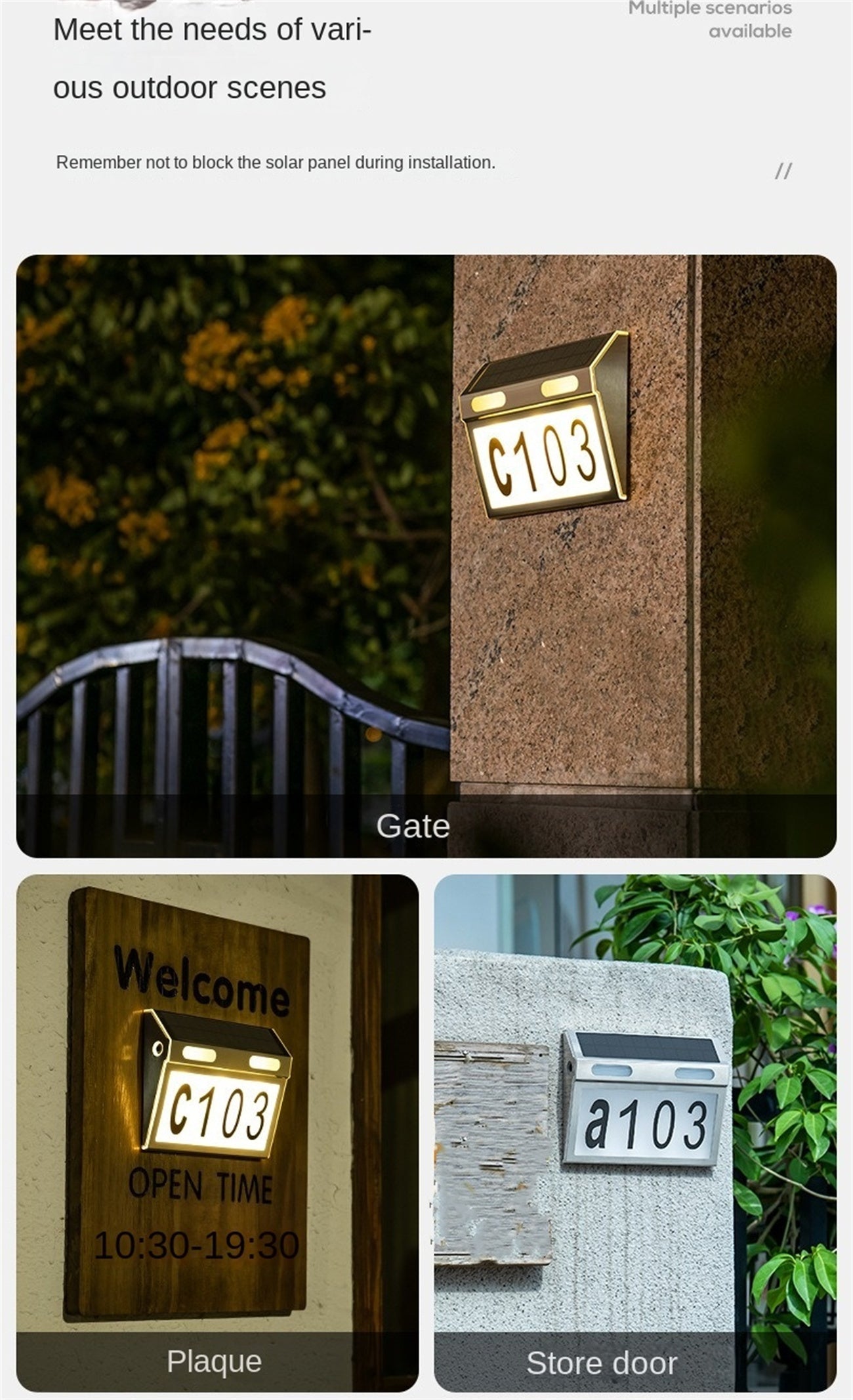 Solar Powered Outdoor LED Light for Home Garage Driveway - Wireless and Easy Installation