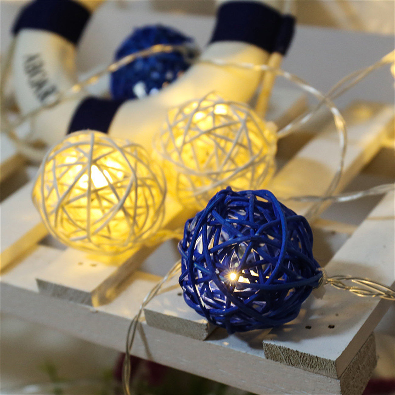 String Lights LED Sepa takraw Weaving LED Strip Light Romantic Thai Handmade Starry Light String Led Lighting