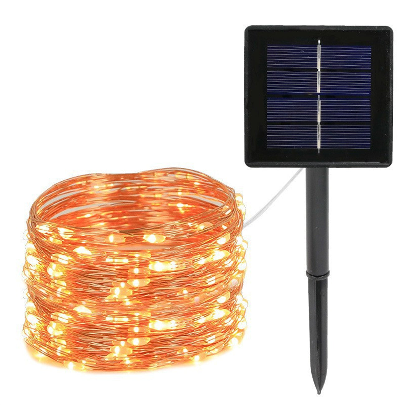Outdoor waterproof LED solar copper wire light string remote control string light courtyard atmosphere light Christmas decoration lights