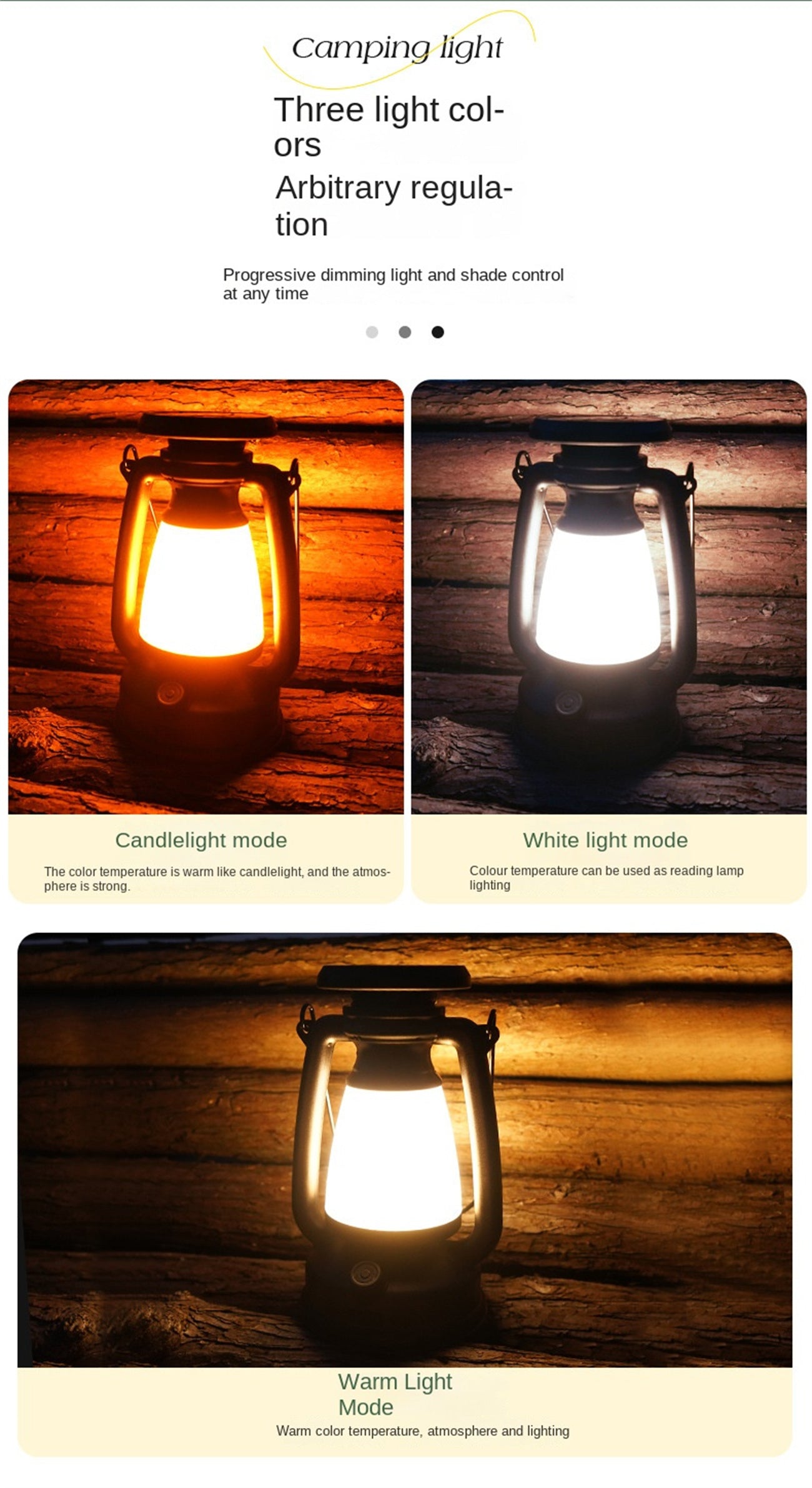 Solar Powered Camping Lantern LED Tent Light Emergency Flashlight Outdoor Camping Light Vintage Hurricane Lamp