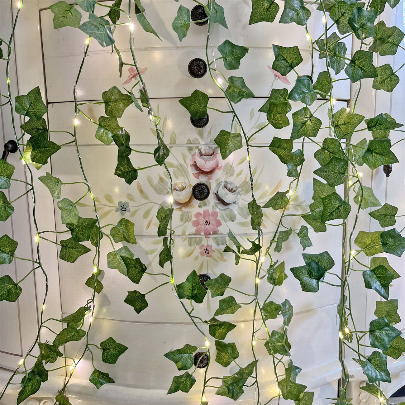 Solar light string LED vine light simulation ivy battery light string courtyard decoration color light copper wire light