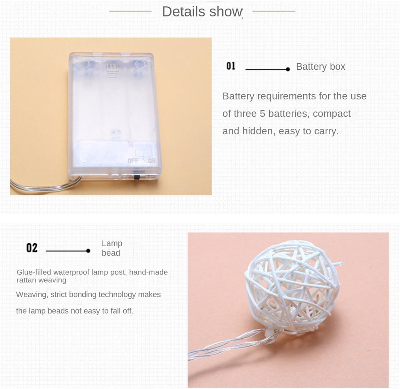 String Lights LED Sepa takraw Weaving LED Strip Light Romantic Thai Handmade Starry Light String Led Lighting
