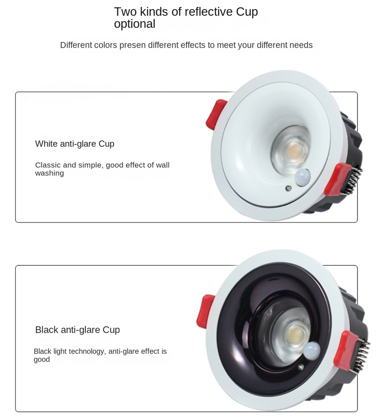 Human body sensing downlights led indoor downlights ceiling anti glare narrow frame embedded photo sensitive LED bulb for staircase corridor recessed downlights