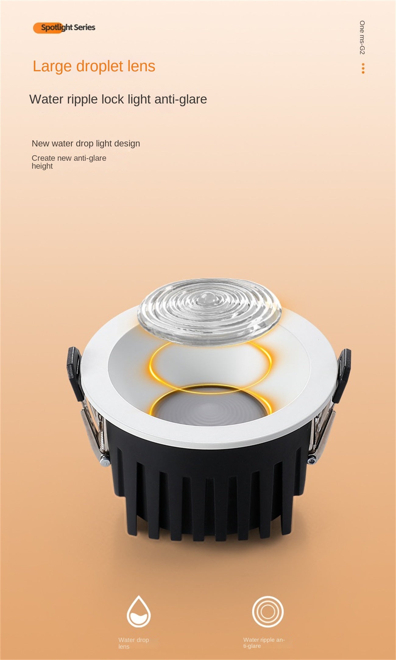 Customized IP65 waterproof tube light embedded in living room LED downlight bathroom cob deep cup eye protection waterproof Dazzling tricolor lighting