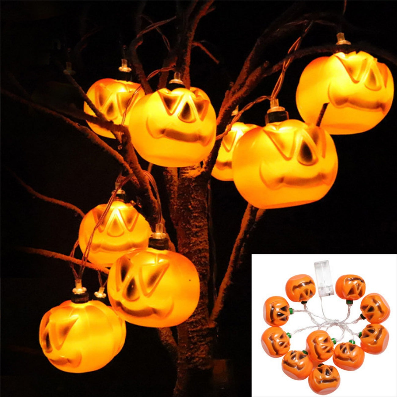 Halloween LED Lights Pumpkin Lantern Ghost Eyeball Fairy Light for Festival Party Decoration