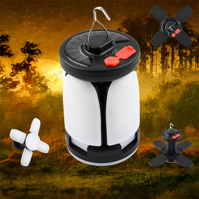 New Arrival Sun-Powered Tent Lamp Camping Lamp Household Solar Charging Lamp Emergency Lighting for Outdoor Adventures