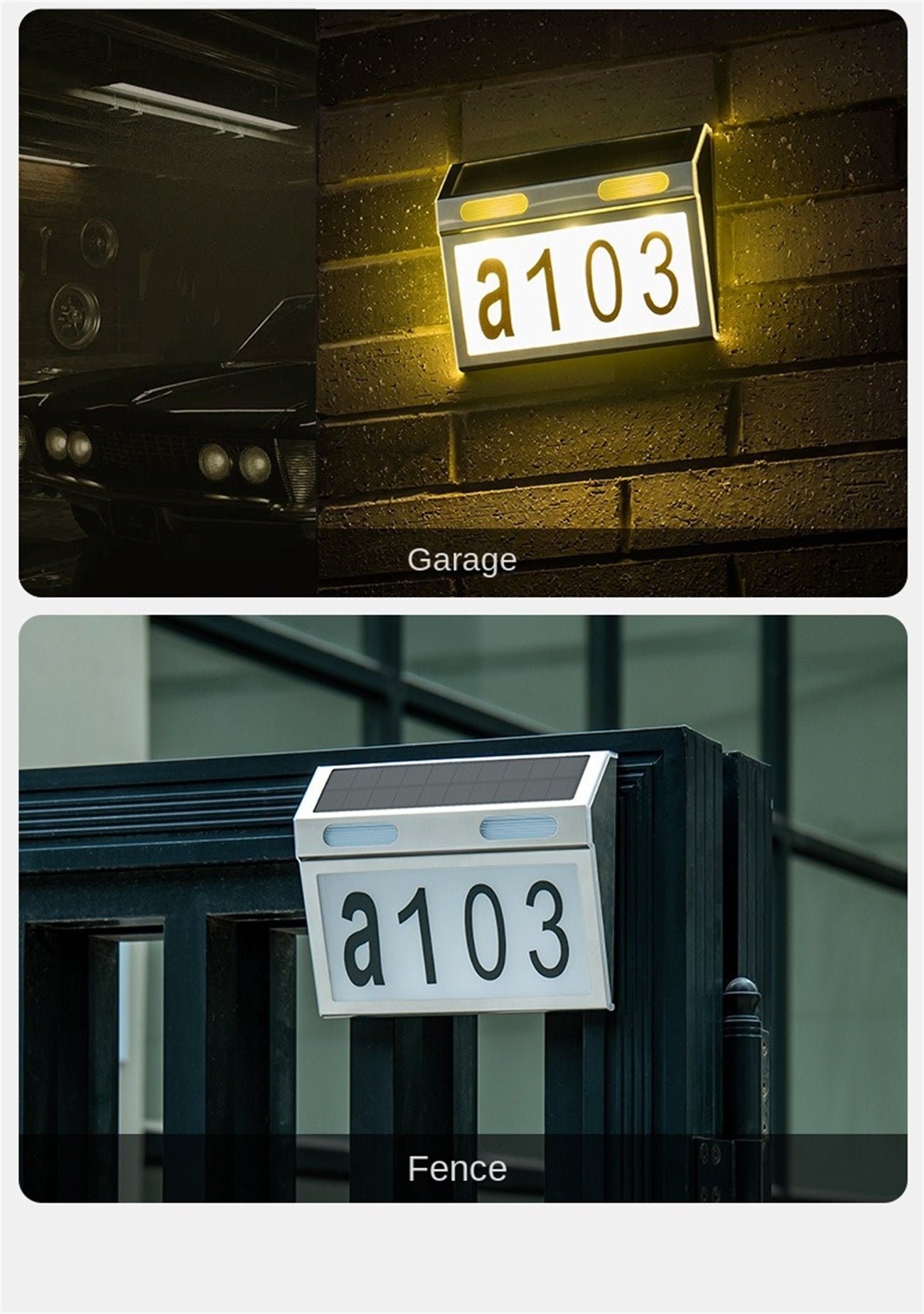 Solar Powered Outdoor LED Light for Home Garage Driveway - Wireless and Easy Installation