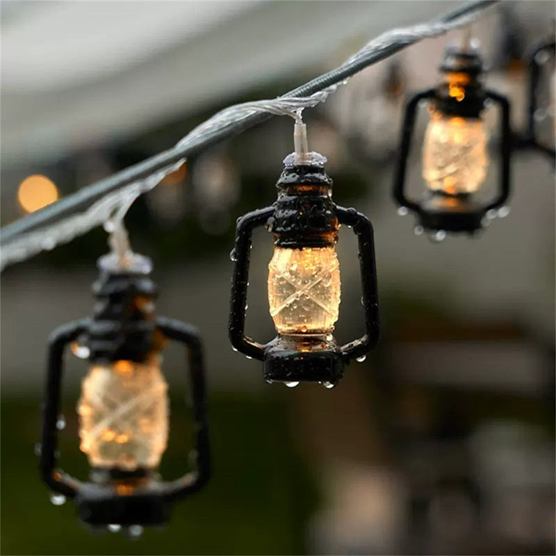 solar vintage lantern string lights outdoor camping