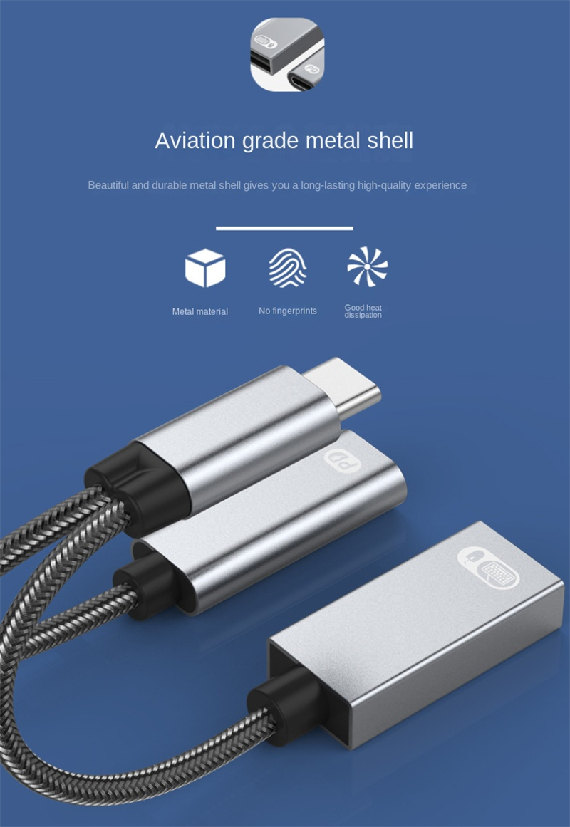 2-in-1 Multifunctional Adaptor 60W Fast Charging Type-C to USB OTG Converter Suitable for Apple 16 Connector