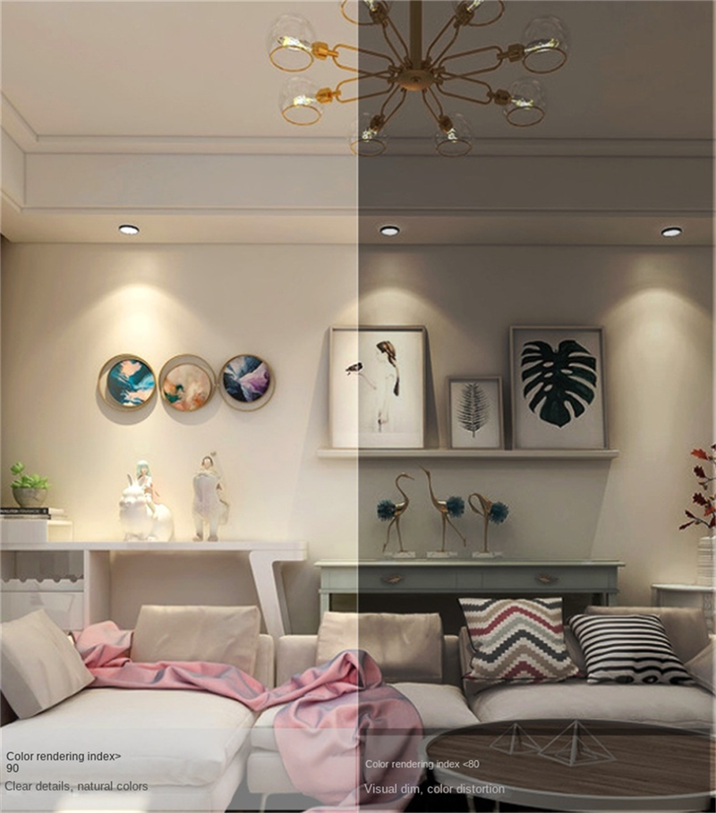 75mm Recessed LED Spotlights - CRI 98 High Color Accuracy, Anti-Glare No Stray Light, Hill-Shaped Beam for Home/Office/Studio Lighting