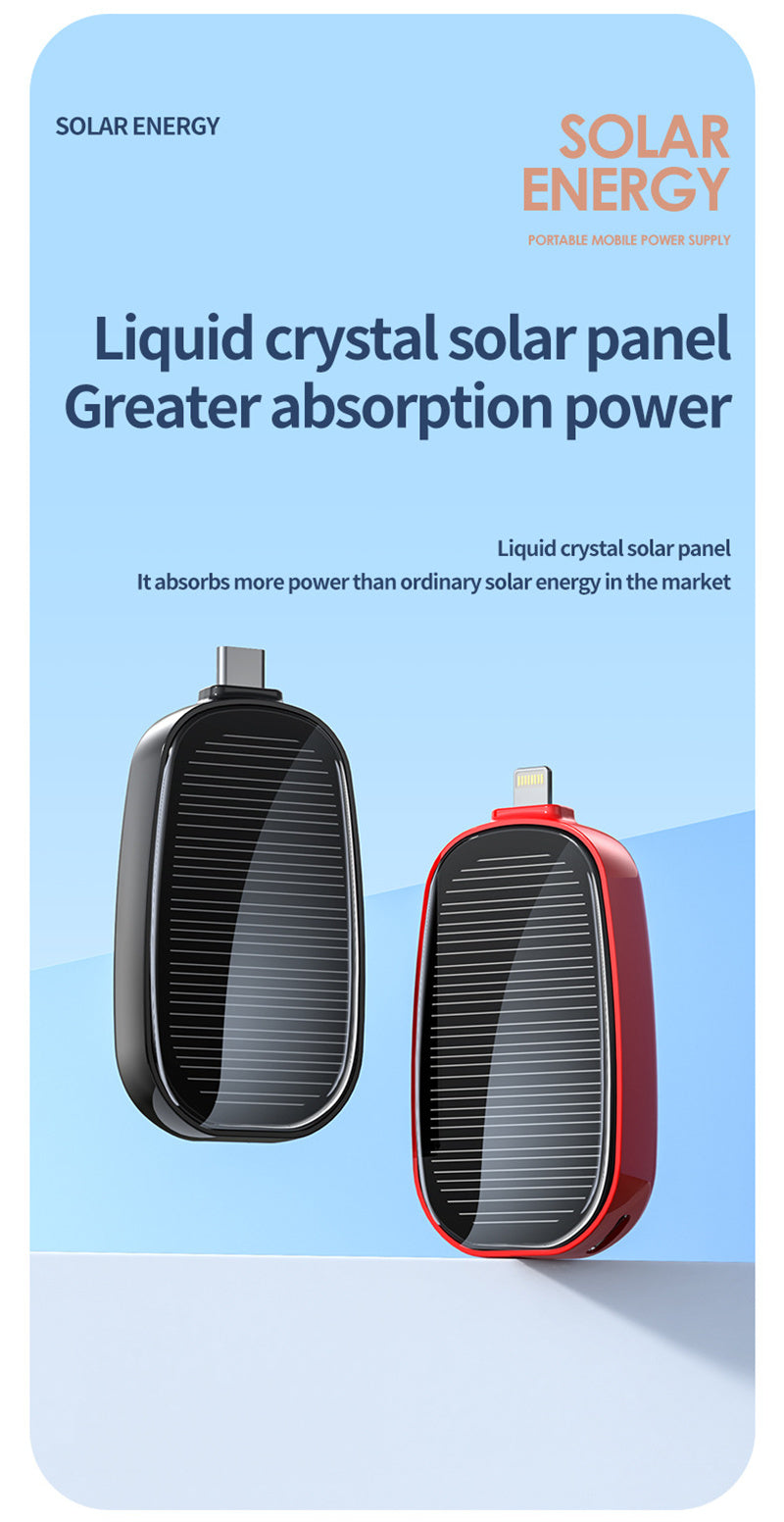 New mini emergency solar power bank built-in wireless power bank for outdoor travel use compact portable power source