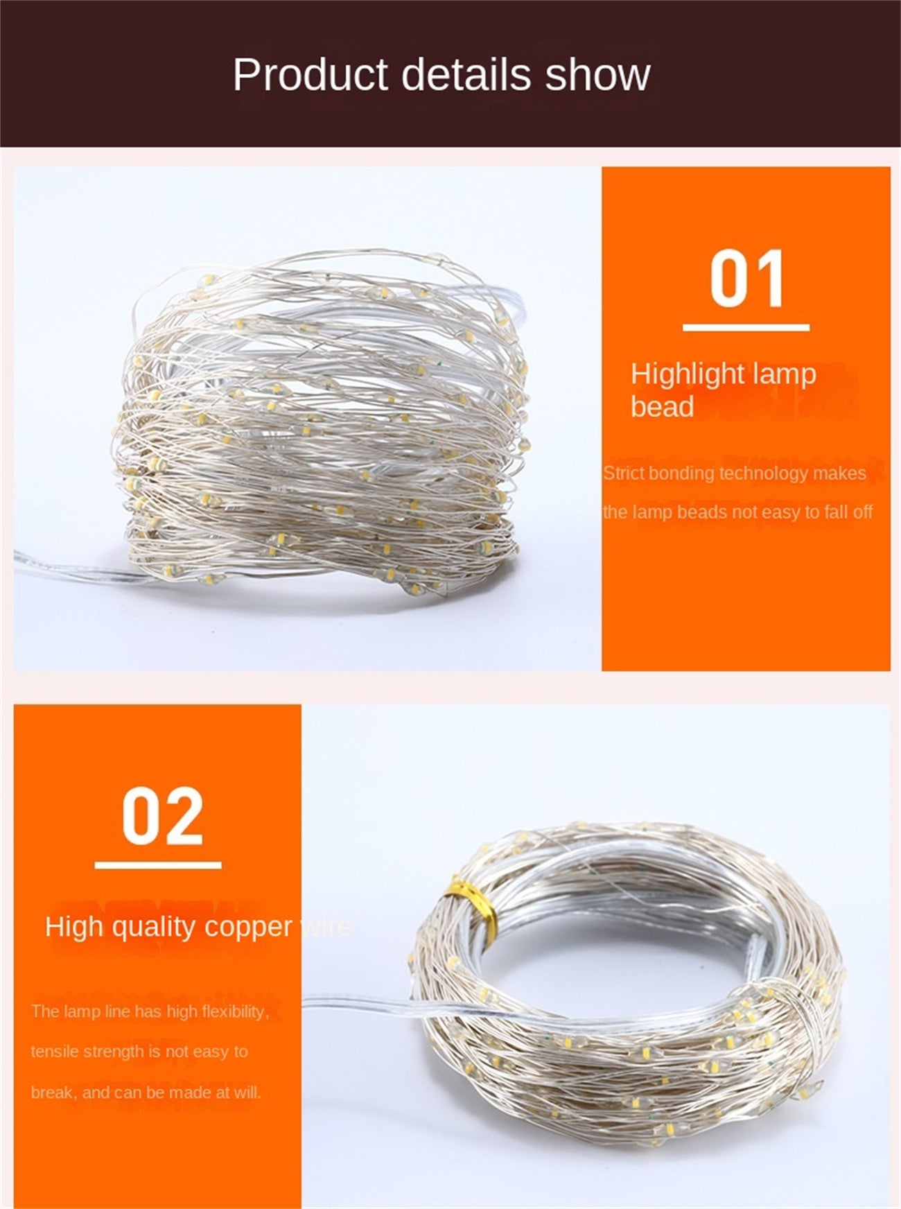 Waterproof Solar Copper Wire Lights Outdoor Decoration Lamp Holiday Decor Fairy Lights
