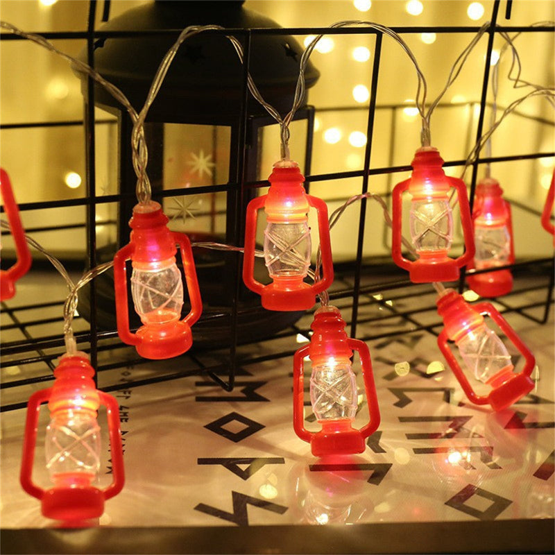 kerosene style solar string lights garden decor