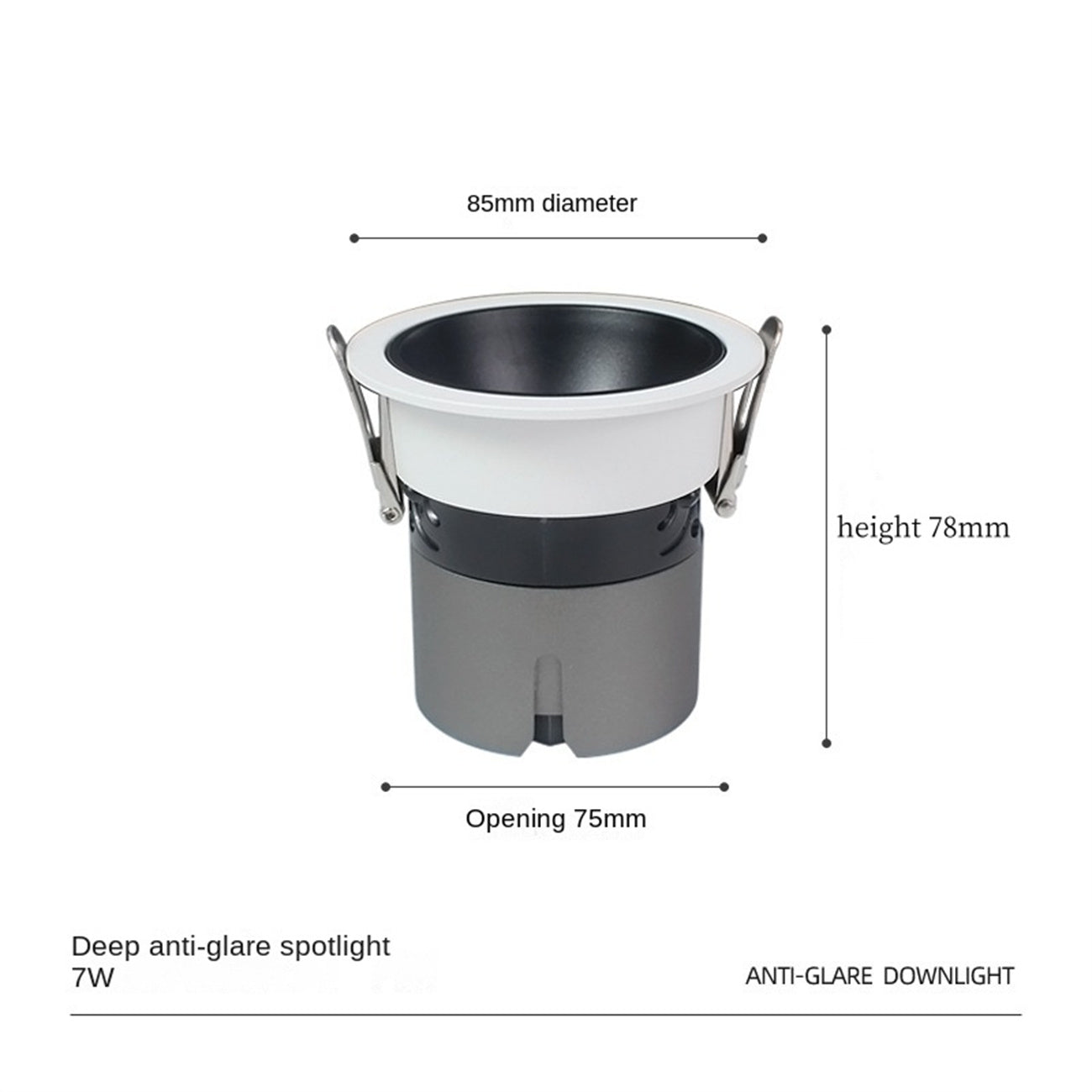 75mm Recessed LED Spotlights - CRI 98 High Color Accuracy, Anti-Glare No Stray Light, Hill-Shaped Beam for Home/Office/Studio Lighting