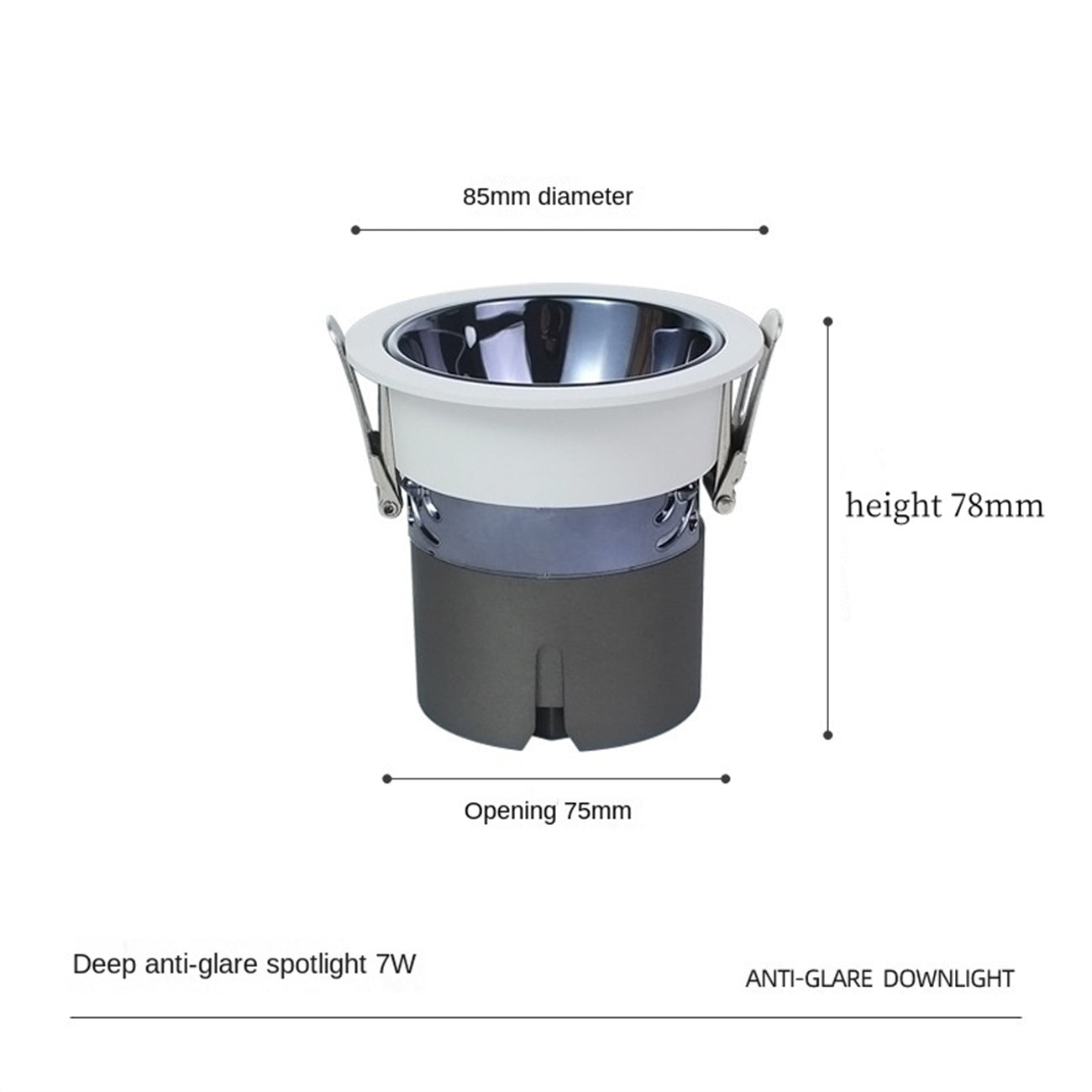 75mm Recessed LED Spotlights - CRI 98 High Color Accuracy, Anti-Glare No Stray Light, Hill-Shaped Beam for Home/Office/Studio Lighting