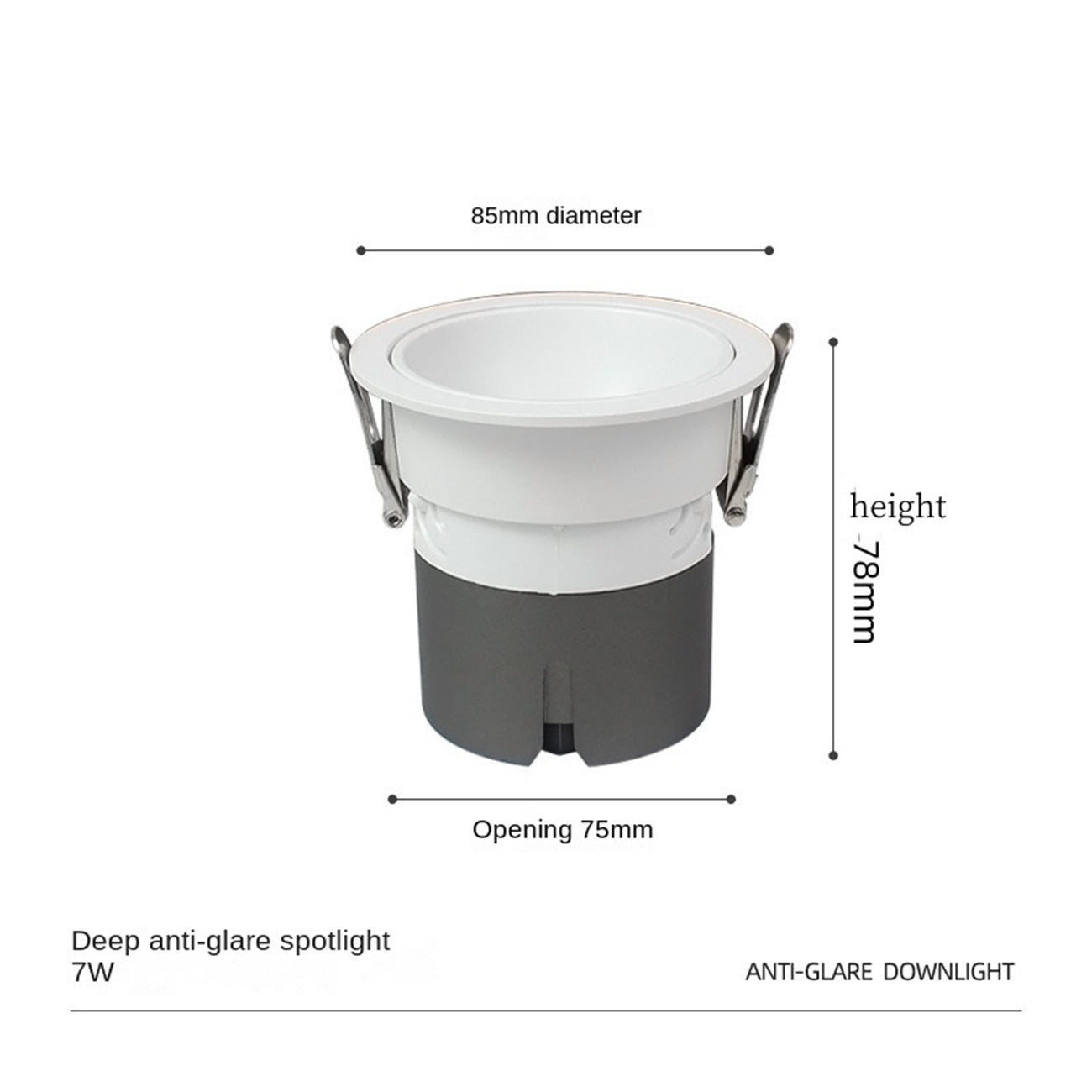 75mm Recessed LED Spotlights - CRI 98 High Color Accuracy, Anti-Glare No Stray Light, Hill-Shaped Beam for Home/Office/Studio Lighting