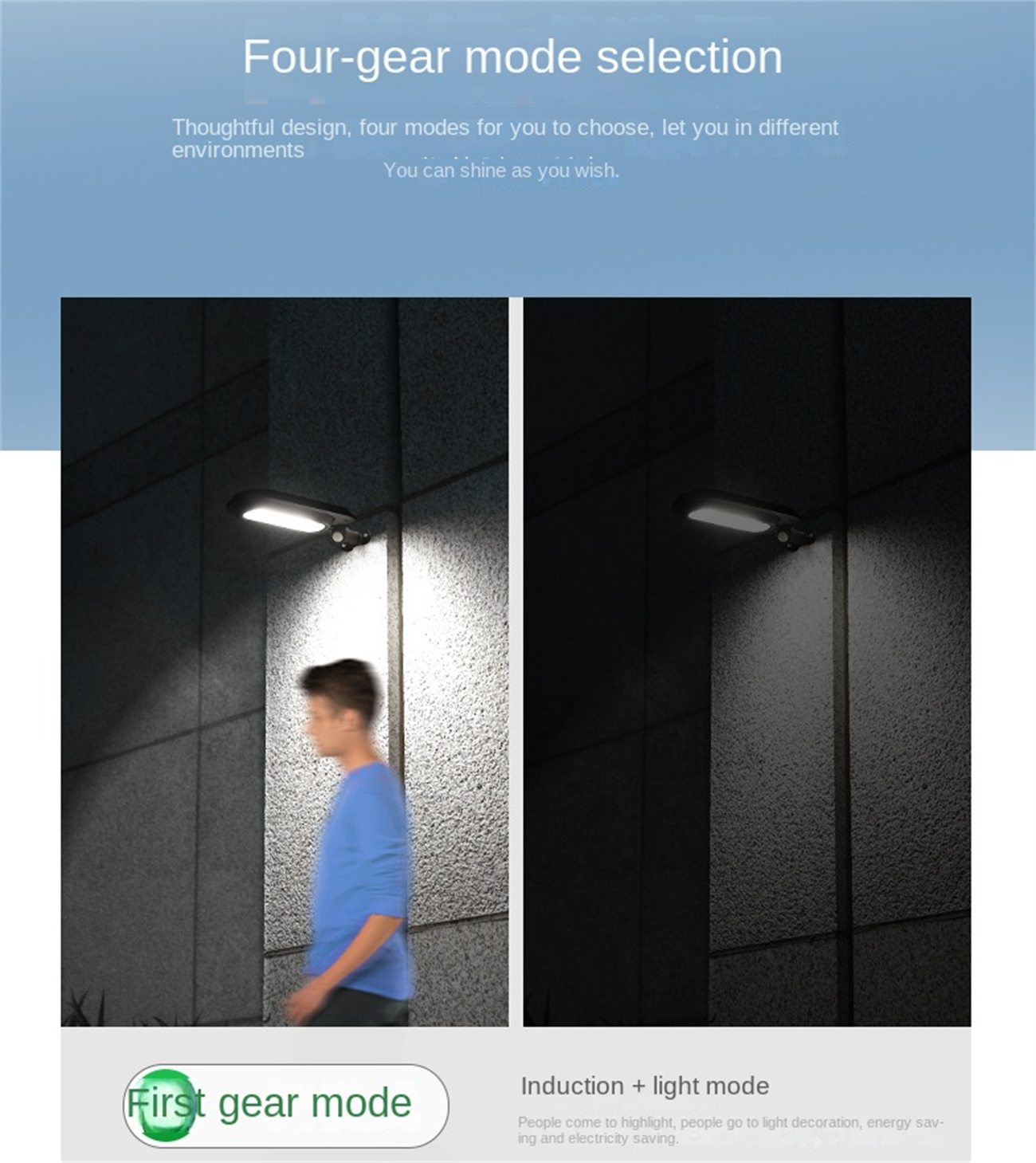 Solar Wall Light - Outdoor Garden Lighting, Motion Sensor LED Solar Powered Wall Lamp for Home Exterior & Pathways