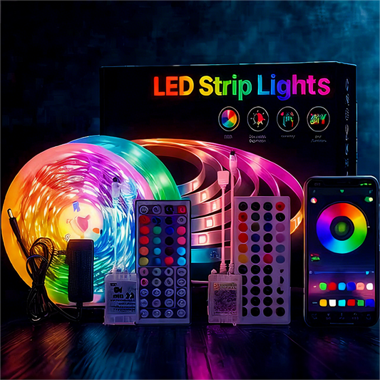 Bluetooth LED Strip Lights, Smart RGB Lighting, App-Controlled Mood Lights, Music Sync Decor, DIY Home Lighting, 5050 LED Strips, Low Voltage LED, Party Room Decor