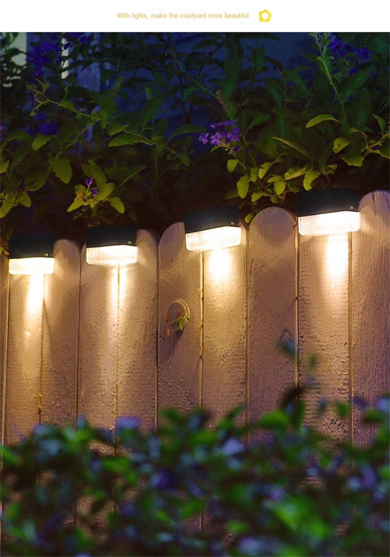 Upgrade solar staircase lights outdoor garden courtyard lights LED fence step railing landscape decoration small wall lights