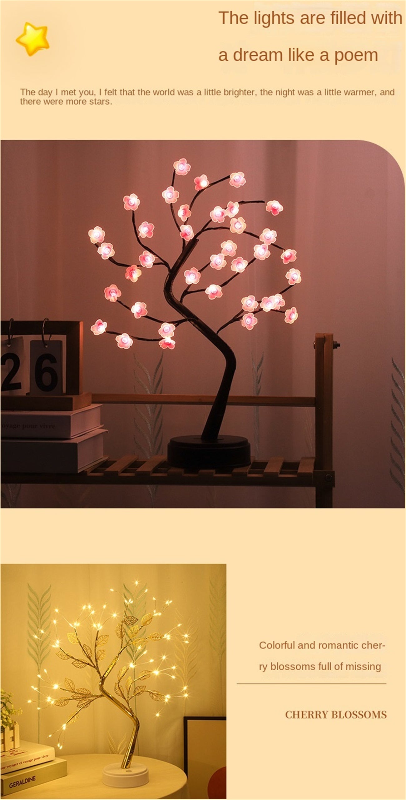 LED Tree Light Festive Indoor Atmosphere Lamp Christmas Tree Decoration Table Lamp