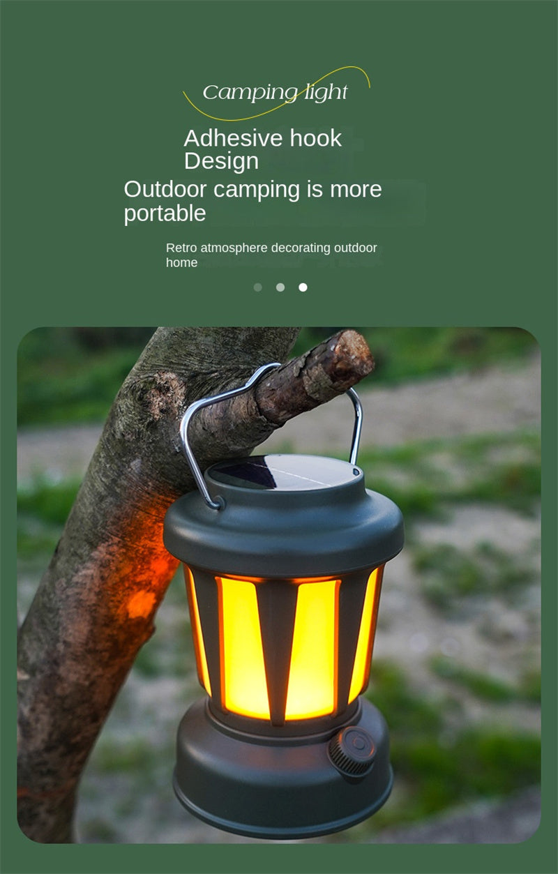 New Arrival Green Lantern Solar Camp Light Portable Rechargeable Lamp Table Lamp Solar Powered Vintage Lamp Multi-functional Portable Led Light