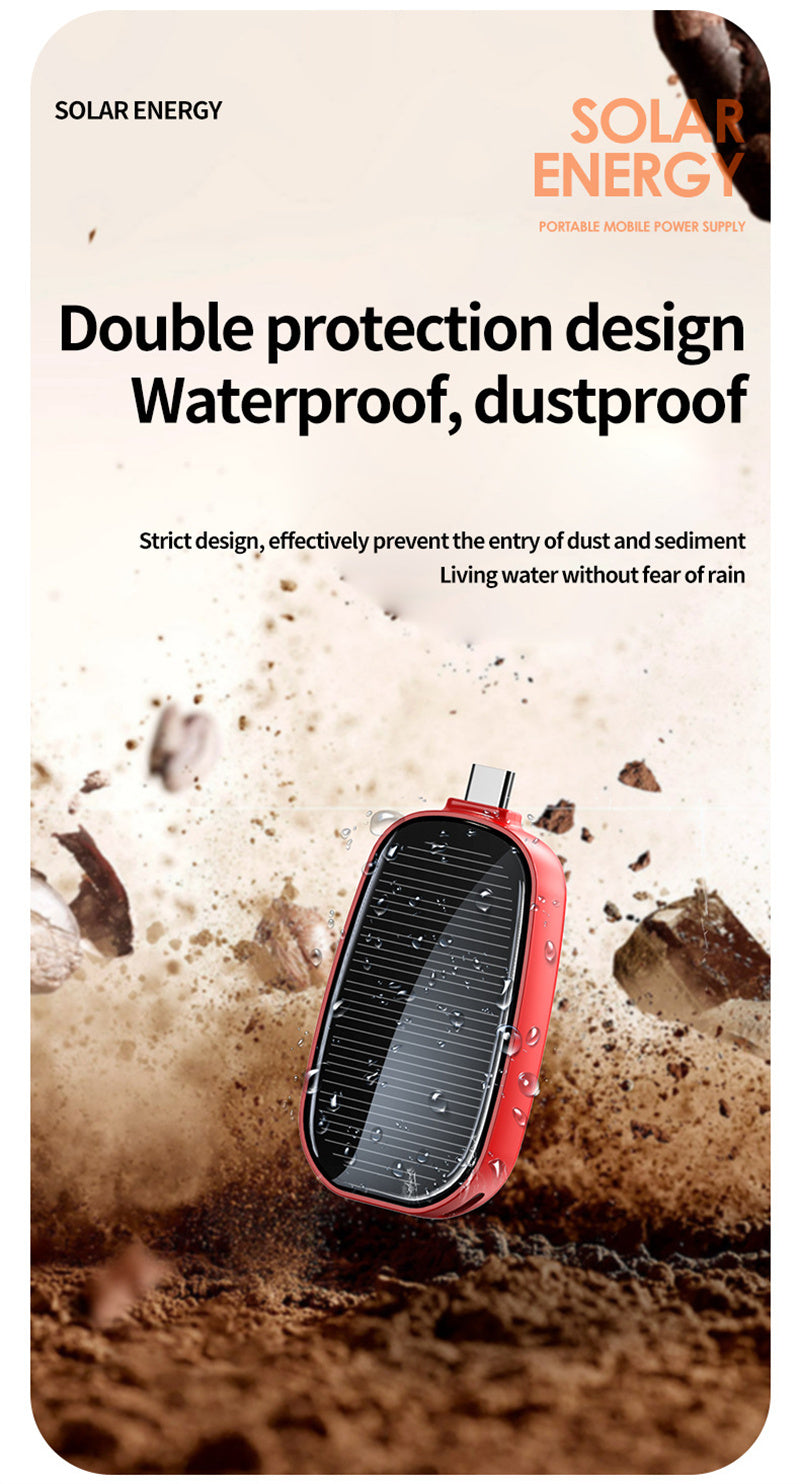 New mini emergency solar power bank built-in wireless power bank for outdoor travel use compact portable power source