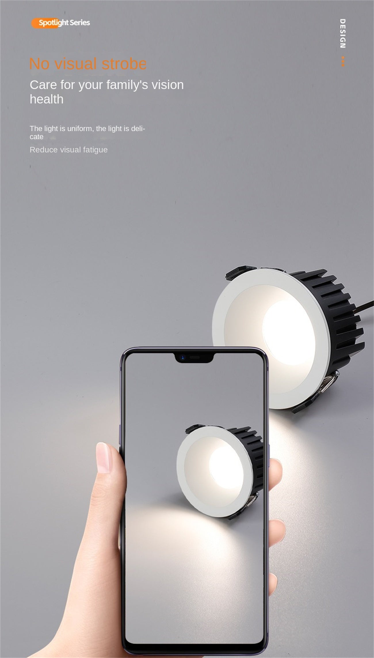Customized IP65 waterproof tube light embedded in living room LED downlight bathroom cob deep cup eye protection waterproof Dazzling tricolor lighting