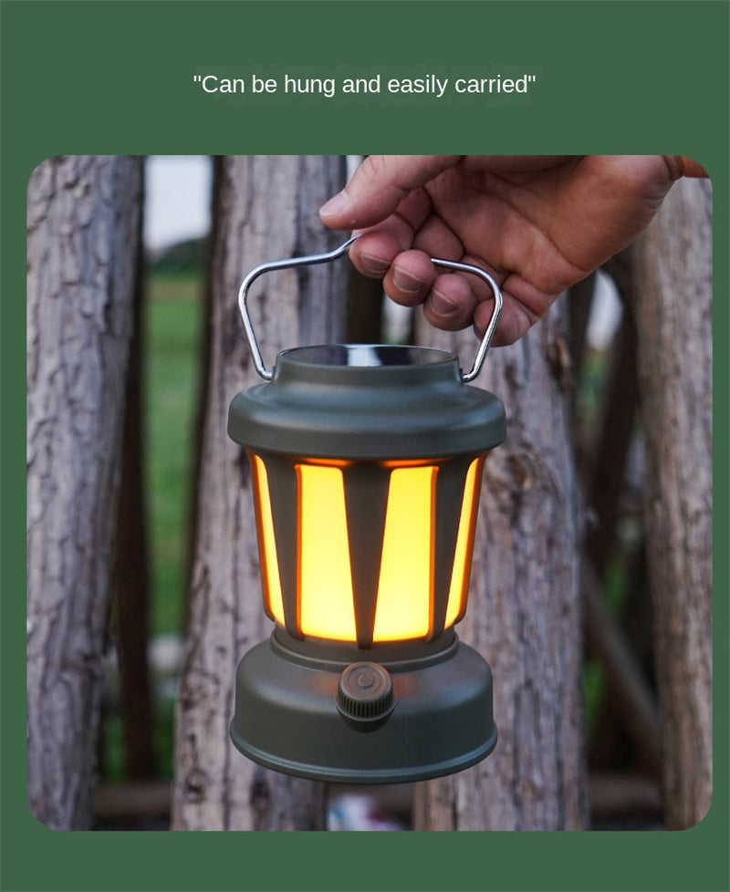 New Arrival Green Lantern Solar Camp Light Portable Rechargeable Lamp Table Lamp Solar Powered Vintage Lamp Multi-functional Portable Led Light