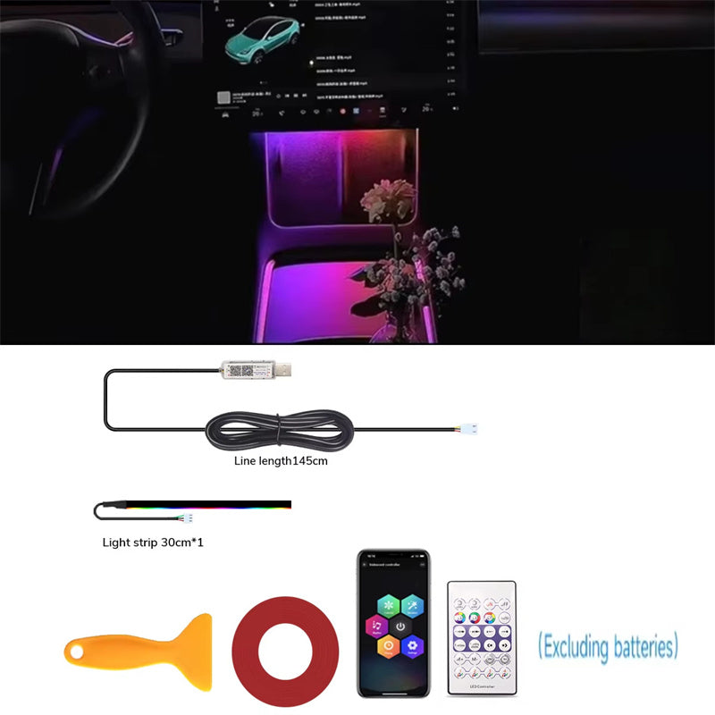 Kit de luces ambientales inalámbricas de acrílico Symphony - Iluminación interior envolvente de 64 colores, control por aplicación y sincronización de luces para los pies