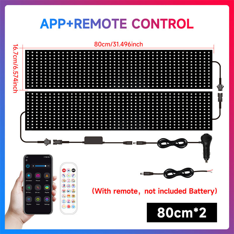 Panel LED de matriz de control de voz por IA - Pantalla suave programable DIY para ventanillas de coche "Ojos de diablo" y "Alas de ángel"