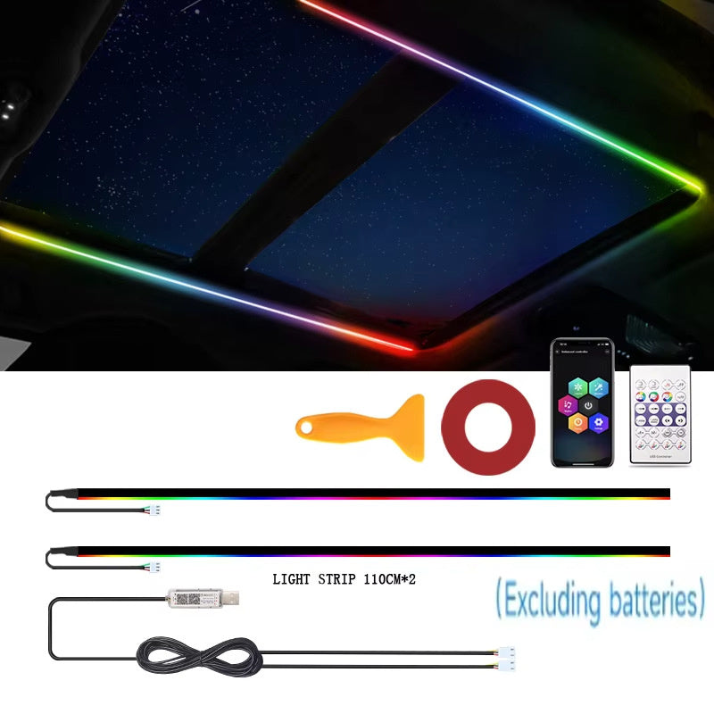 Kit de luces ambientales inalámbricas de acrílico Symphony - Iluminación interior envolvente de 64 colores, control por aplicación y sincronización de luces para los pies
