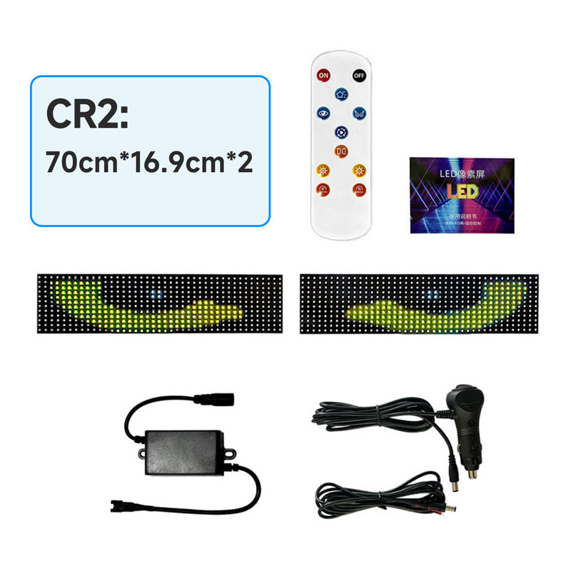 Panel LED de matriz de control de voz por IA - Pantalla suave programable DIY para ventanillas de coche "Ojos de diablo" y "Alas de ángel"