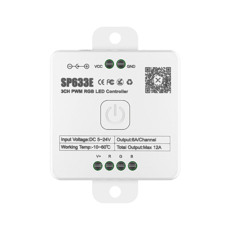 Smart Bluetooth RGB LED Controller – App-Controlled RGB Light Strip Dimmer for 5V/12V/24V