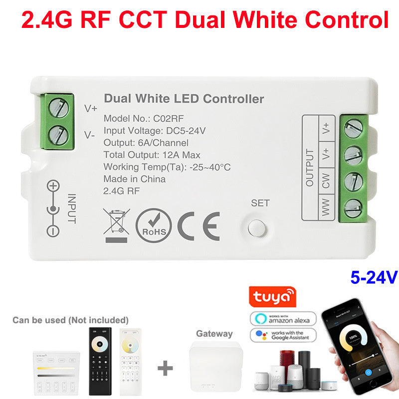 2.4G Wireless LED Dimmer Controller RGB/RGBWC Smart Group Control Touch Panel for Colorful LED Strip Lights