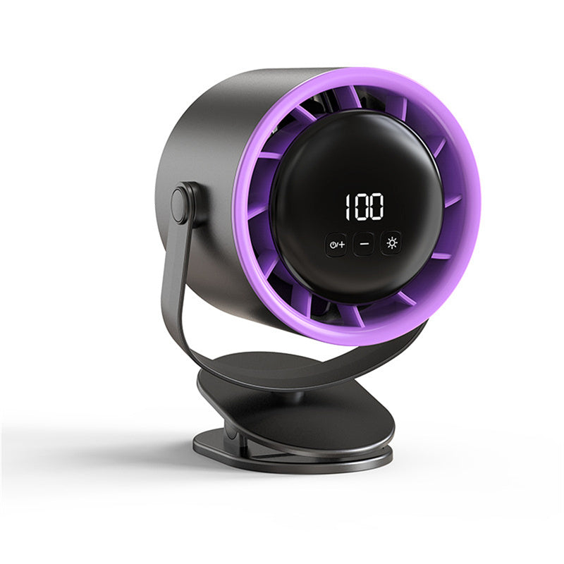 Smart 100-Speed Rechargeable Desk Fan 6" Turbo Circulator with Night Light & LED Display