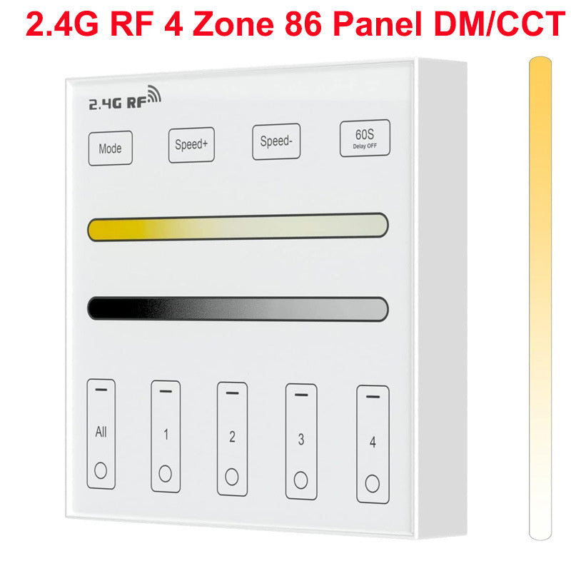 2.4G Wireless LED Dimmer Controller RGB/RGBWC Smart Group Control Touch Panel for Colorful LED Strip Lights