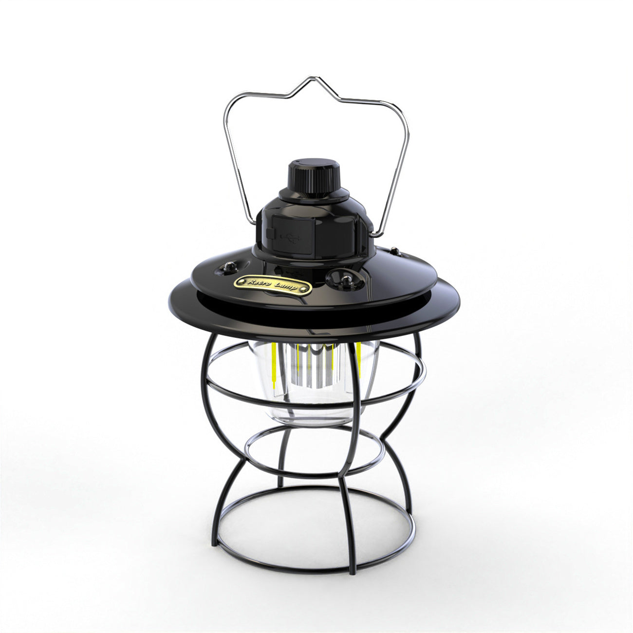 Solar Powered Camping Lantern LED Tent Light Emergency Flashlight Outdoor Camping Light Vintage Hurricane Lamp