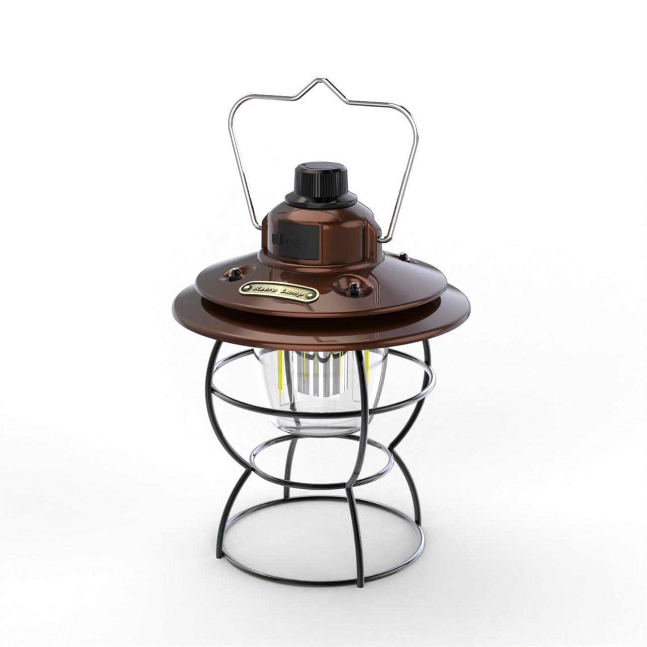 Solar Powered Camping Lantern LED Tent Light Emergency Flashlight Outdoor Camping Light Vintage Hurricane Lamp