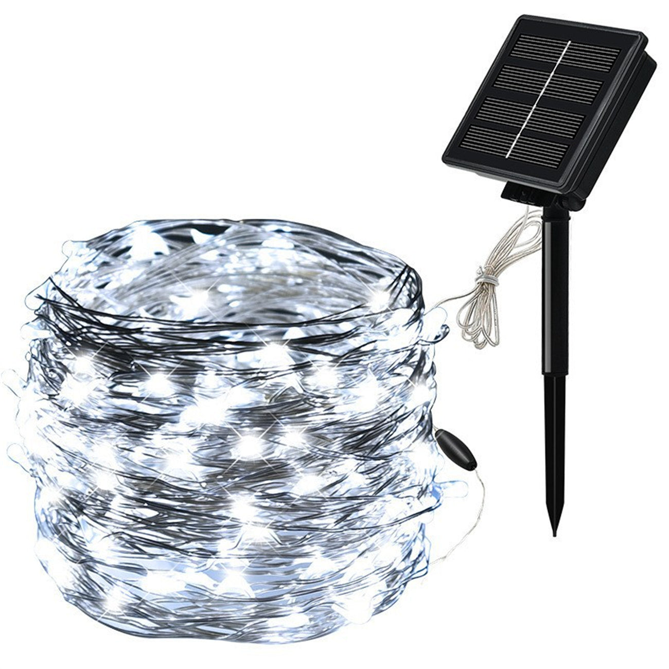 Outdoor waterproof LED solar copper wire light string remote control string light courtyard atmosphere light Christmas decoration lights