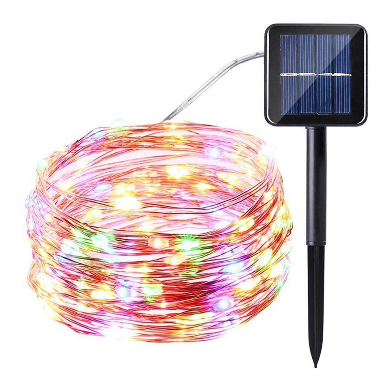 Outdoor waterproof LED solar copper wire light string remote control string light courtyard atmosphere light Christmas decoration lights