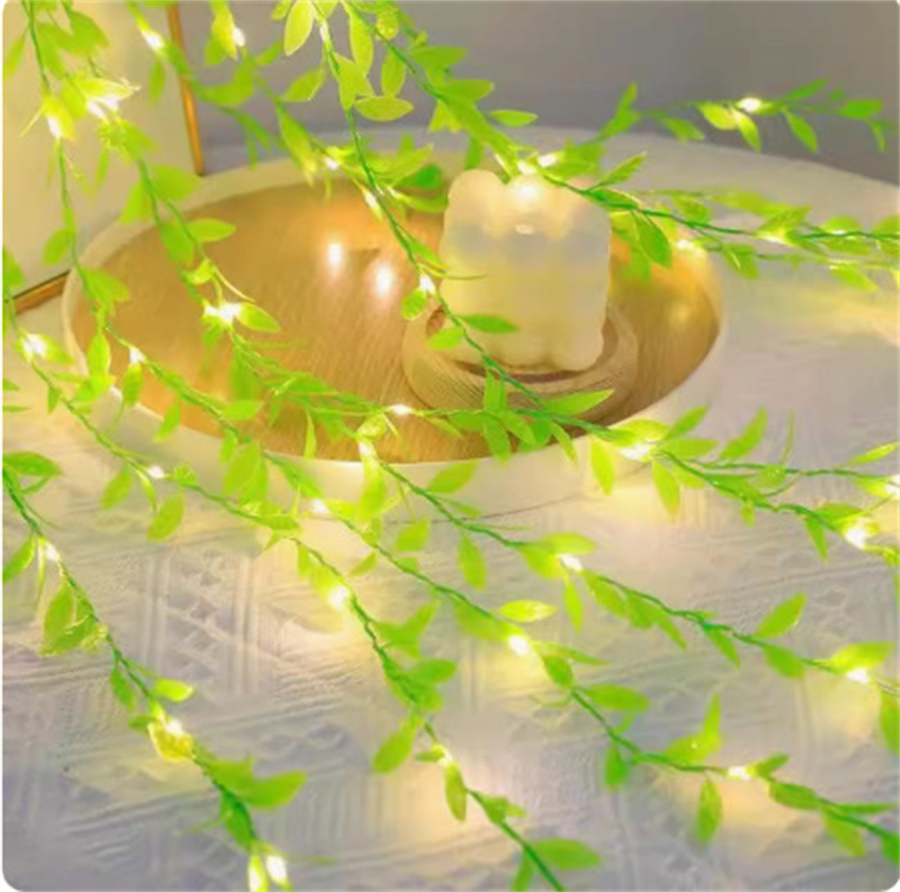 Solar light string LED vine light simulation ivy battery light string courtyard decoration color light copper wire light