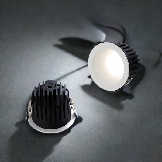 Customized IP65 waterproof tube light embedded in living room LED downlight bathroom cob deep cup eye protection waterproof Dazzling tricolor lighting