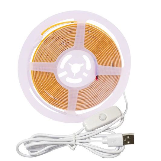 5V USB COB LED Strip Light with Touch Switch,Flexible Cabinet Light