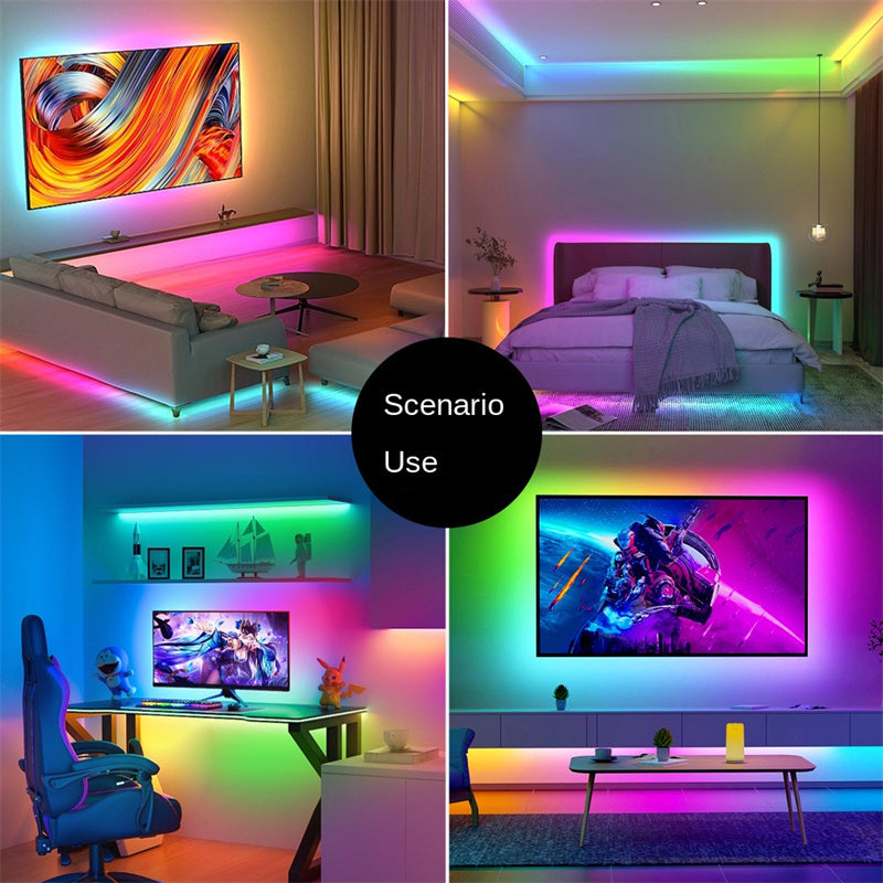 Bande LED COB RGB programmable 5mm - Effets de lumière en flux, IC intégré, adressable individuellement (basse tension 5V) 🌟 Créez des spectacles de lumière hypnotisants sous la forme la plus mince.