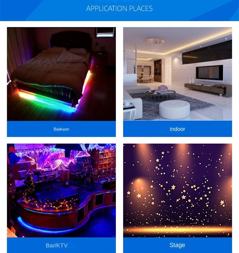 Controlador LED Smart RGBIC – Modo dual Bluetooth y WiFi, efectos dinámicos personalizados para accesorios LED direccionables