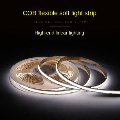 8mm COB LED Strip Light – 98 CRI Flicker-Free White Light, Low Voltage Adhesive LED Tape for Indoor Ambient & Task Lighting