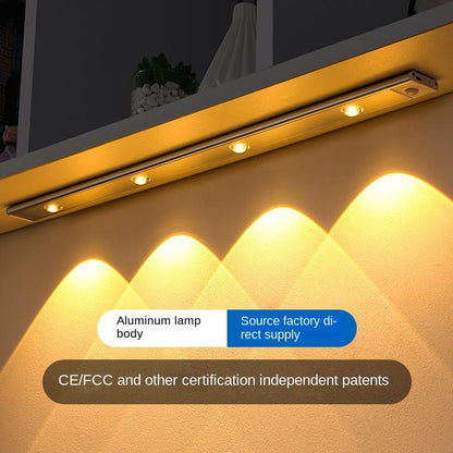 Ultra-Thin Smart Motion Sensor LED Light Strip Rechargeable Self-Adhesive Cat-Eye Lighting for Wine Cabinets&Wardrobes