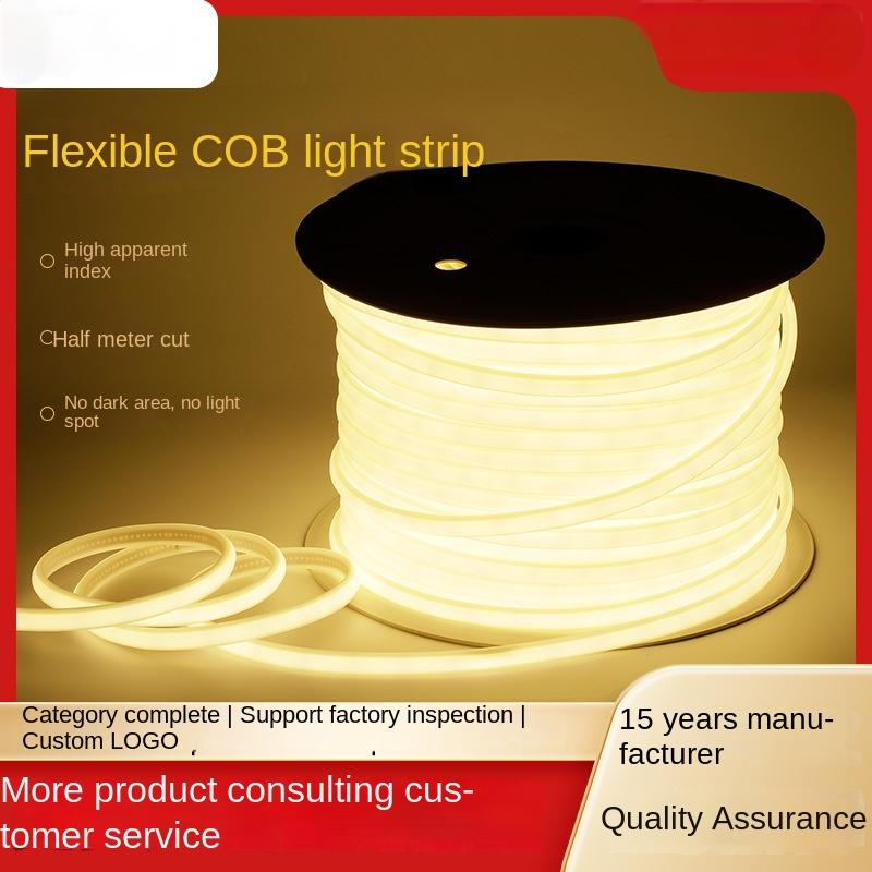 Flexible Waterproof Outdoor LED Strip Lights High Brightness COB Dual-Row RGB Multicolor & 3-Color Modes, IP65 for Camping, Garden, Patio, and Outdoor Decor