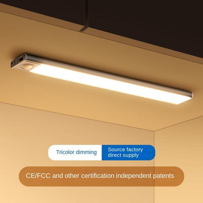 Ultra-Thin Rechargeable Motion Sensor LED Light Strip – Magnetic & Self-Adhesive Cabinet Light for Closet, Wardrobe, Kitchen, Wine Cabinet
